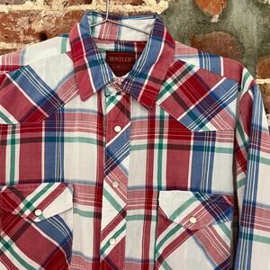 VTG Men's Rustler Pearl Snap Shirt L 22x29